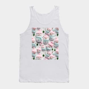 Funny Snowmen Retro Chrismas Knitted Pattern Tank Top